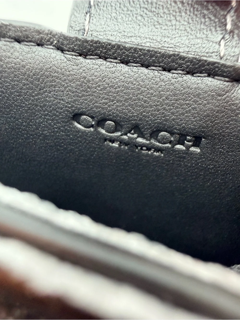 Coach leather card